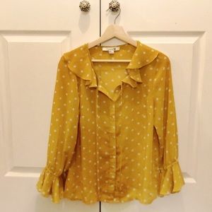 Forever 21 sheer dot button up